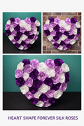 Heart shaped shades of purple forever roses